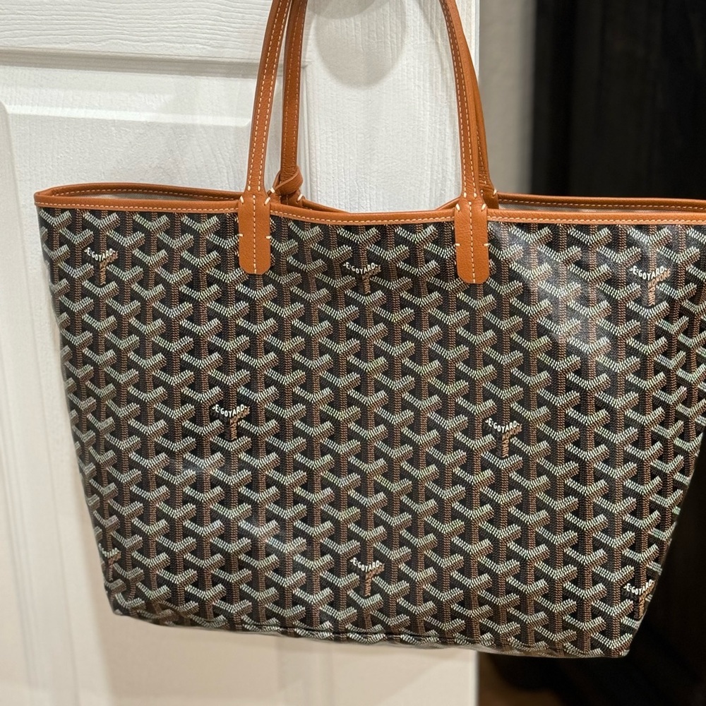 Goyard Saint Louis PM bag Goyardine Black and Tan